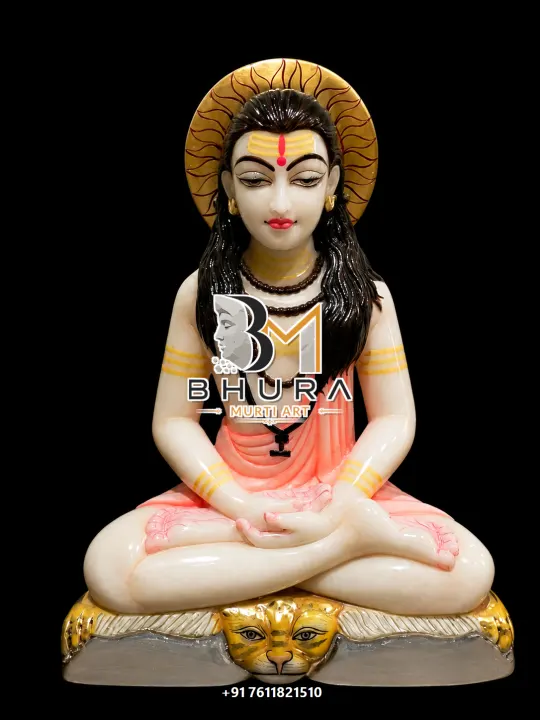 Baba Balak Nath Dhyan Murti with Golden Halo handcrafted statue