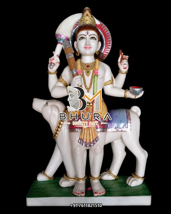 Divine Kaal Bhairav Hand-Painted Murti handcrafted statue