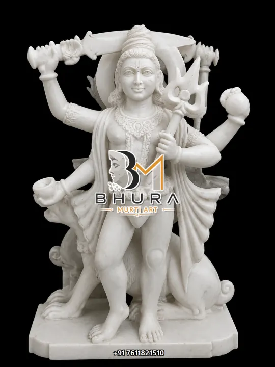 Traditional Bheru Baba Marble Idol handcrafted statue