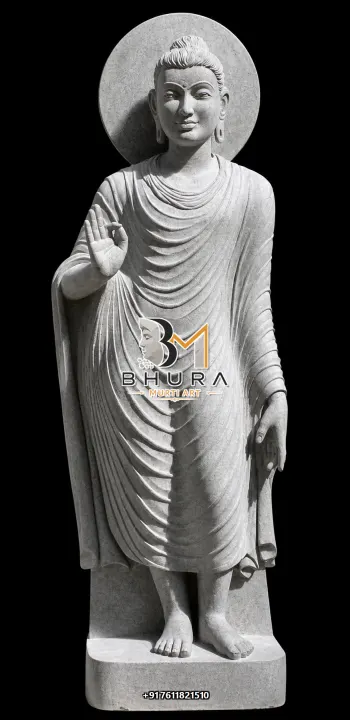 Gray Stone Buddha Meditation Statue Collection handcrafted statue