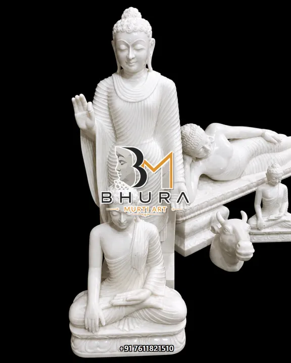 White Marble Buddha Idol for Meditation Collection handcrafted statue