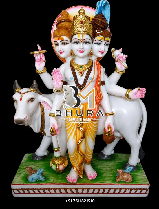 Dattatreya Orange Yellow Royal Variant Collection handcrafted statue