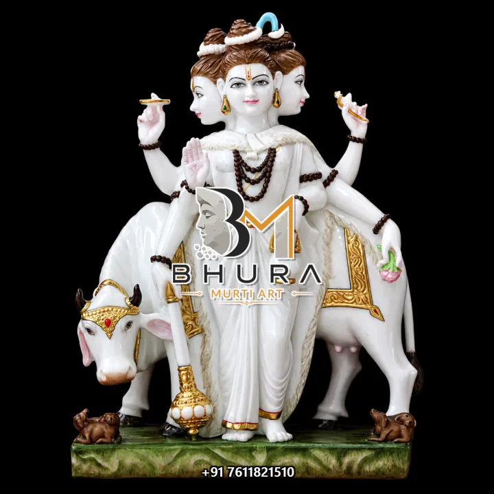 Dattatreya White Gold Standing Collection handcrafted statue