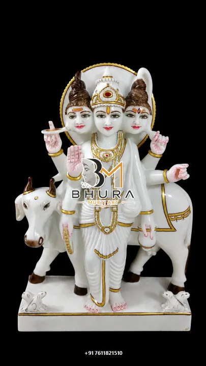 Dattatreya Ivory White Standing Collection handcrafted statue