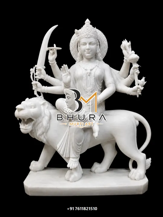 Durga Maa Red Gold Lion Variant Collection handcrafted statue