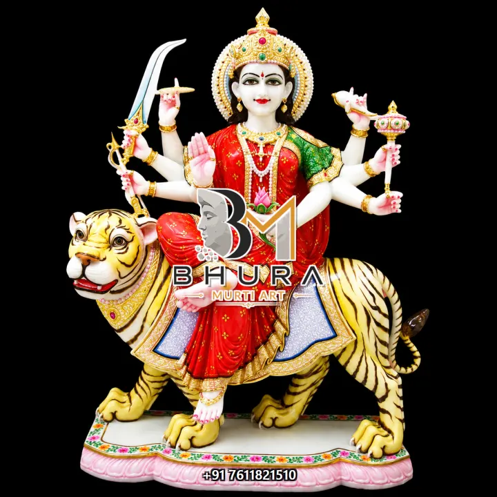 Durga Maa Pink Gold Lion Variant Collection handcrafted statue