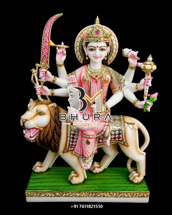 Durga Maa Colourful Lion Variant Collection handcrafted statue