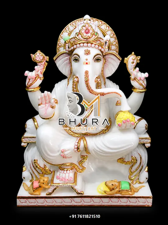 Shwet Ganesha Classic Seated Collection handcrafted statue