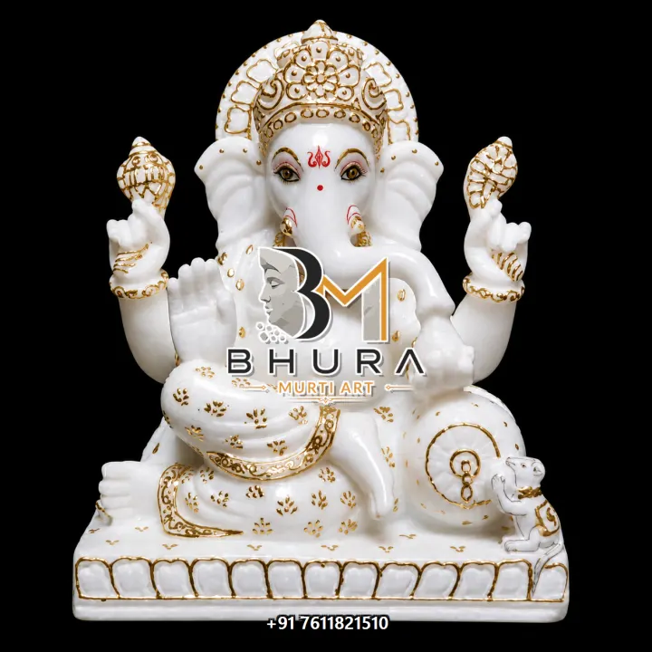 Premium White Marble Ganesha Collection handcrafted statue