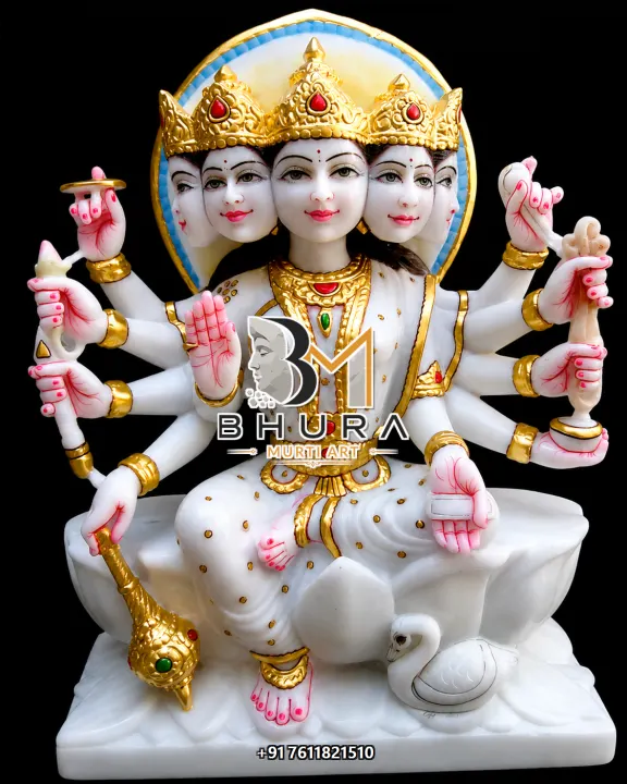 Panchmukhi Gayatri Maa Kamdhenu Murti handcrafted statue