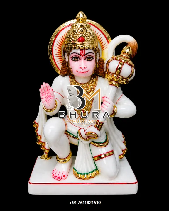 Sitting Hanuman Orange Royal Collection handcrafted statue