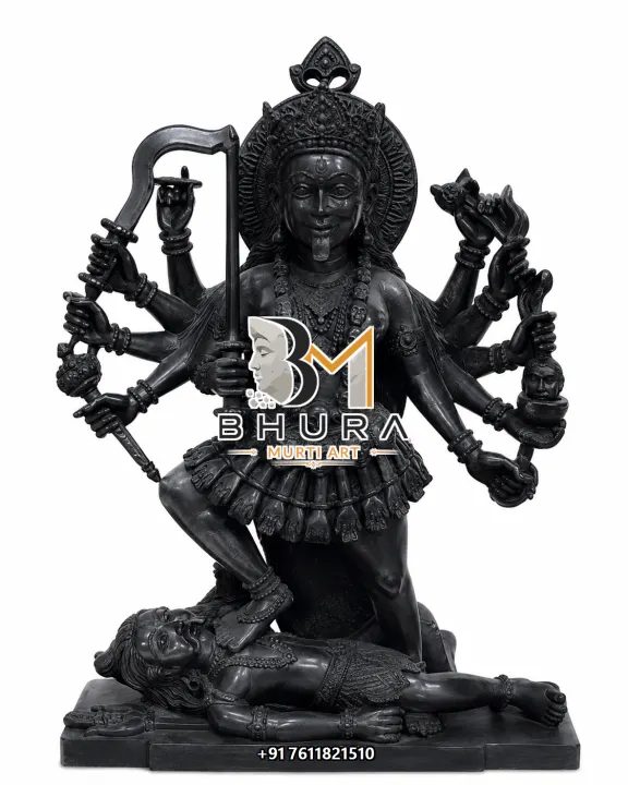 Dashabhuja Mahakali Standing on Shiva Murti handcrafted statue