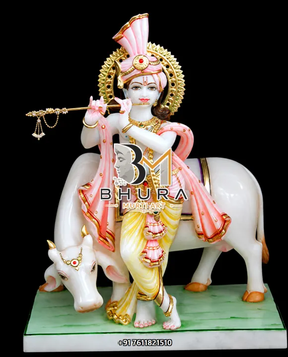 Traditional Shri Krishna Marble Idol Collection handcrafted statue