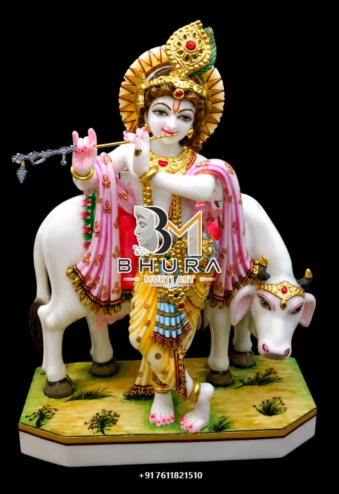 Divine Krishna Murti Hand-Painted Collection handcrafted statue