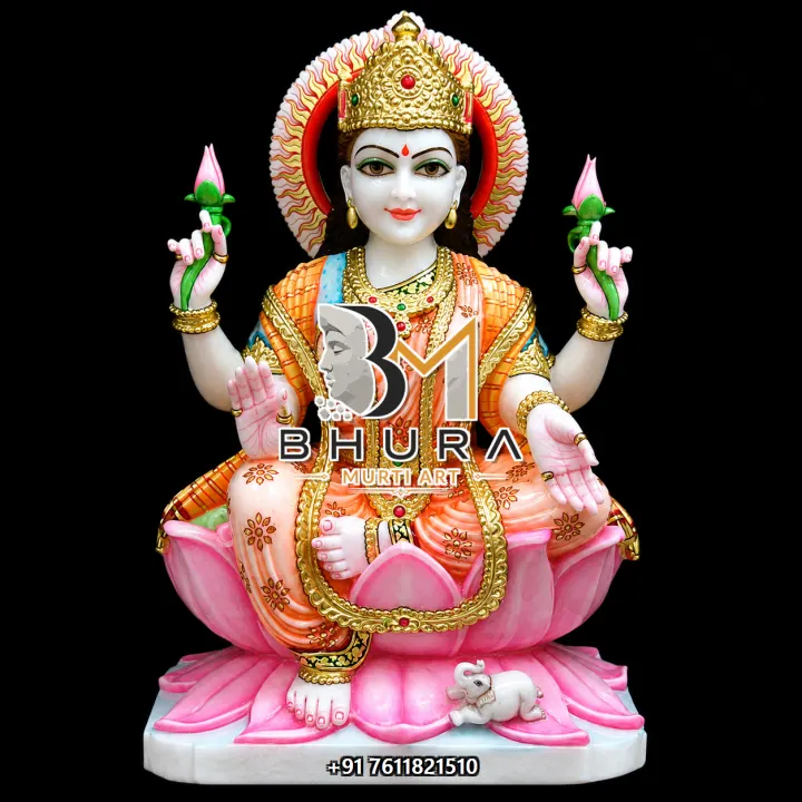 Sacred Mahalaxmi Marble Murti Collection handcrafted statue