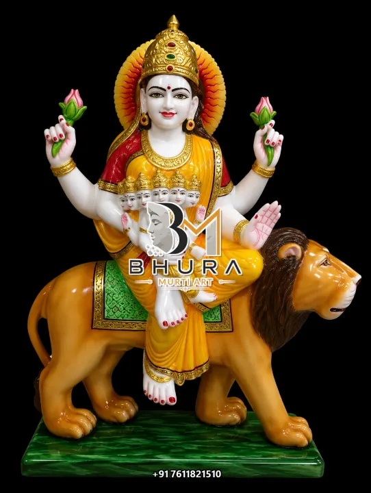 Divine Nav Durga Marble Sculpture Collection handcrafted statue