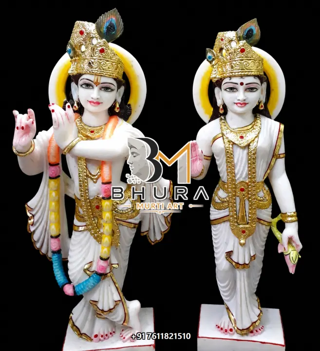 Designer Radha Krishna Marble Statue Collection handcrafted statue