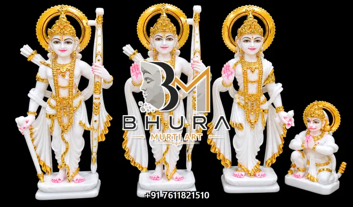 Ram Sita Laxman Hanuman Marble Idol Collection handcrafted statue