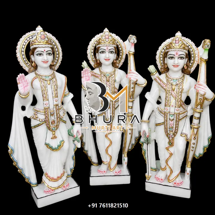Elegant Ram Darbar Marble Murti Collection handcrafted statue