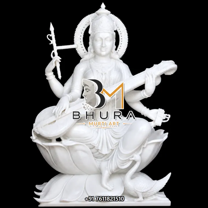 Hamsa Vahini Goddess Saraswati Marble Statue Collection handcrafted statue