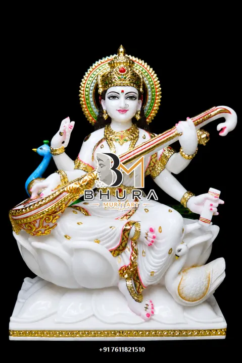 Designer Goddess Saraswati Marble Statue Collection handcrafted statue