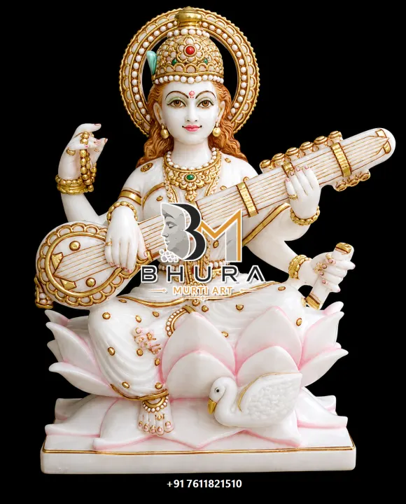 Classic Goddess Saraswati Marble Statue Collection handcrafted statue