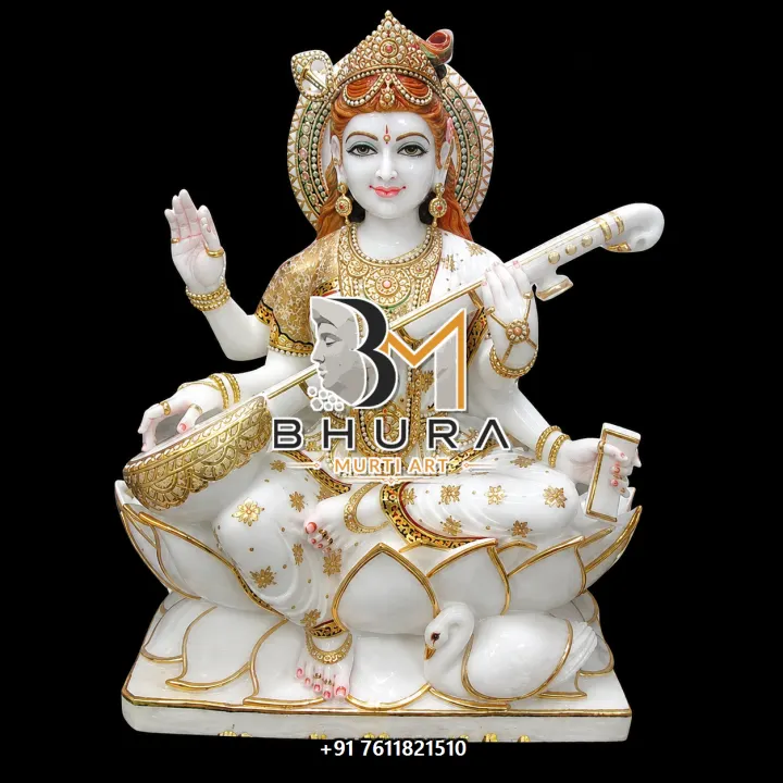 Decorative Goddess Saraswati Marble Statue Collection handcrafted statue