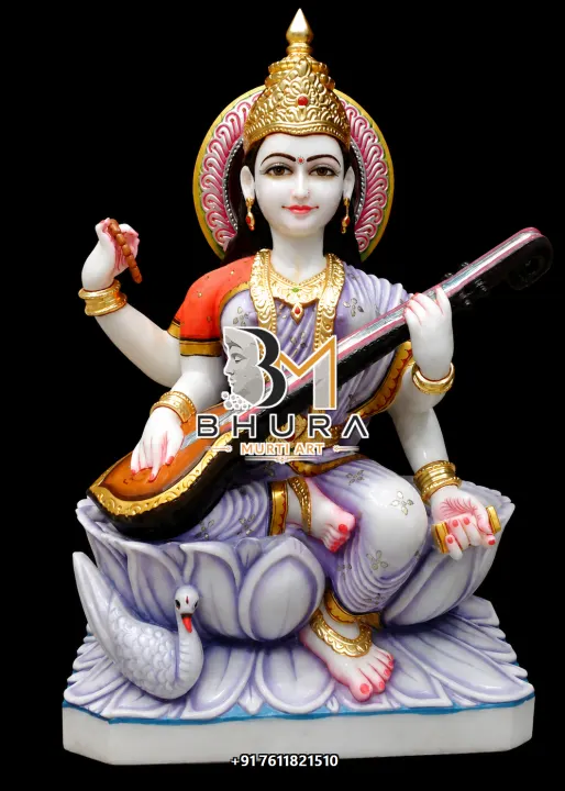 Exclusive Goddess Saraswati Marble Statue Collection handcrafted statue