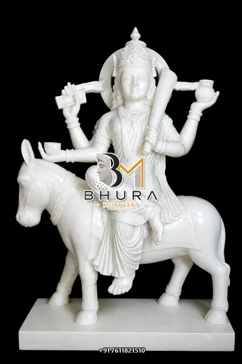 Shitla Mata Shwet Makrana Donkey Vahan Murti handcrafted statue