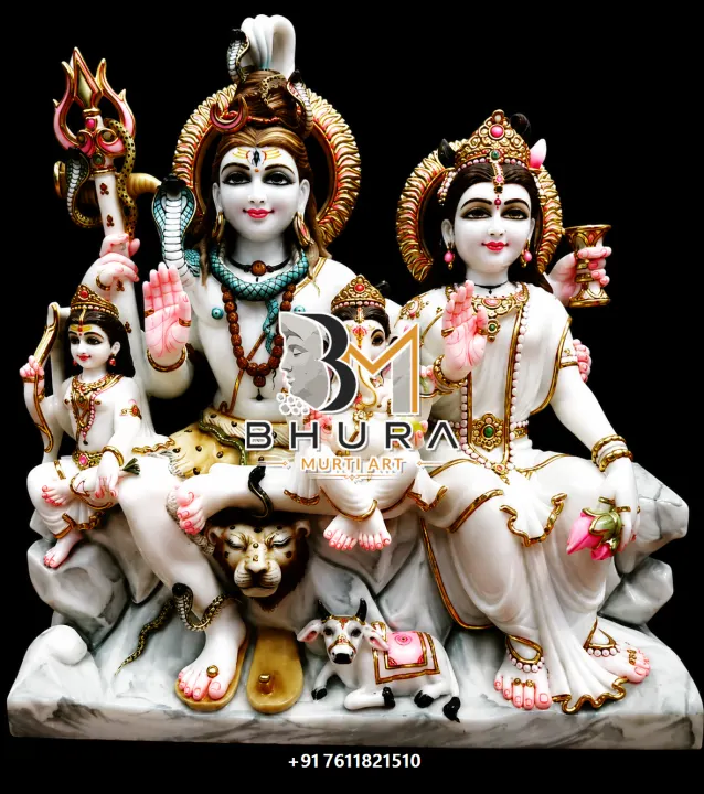 Kailash Shiv Parvati Marble Statue Collection handcrafted statue
