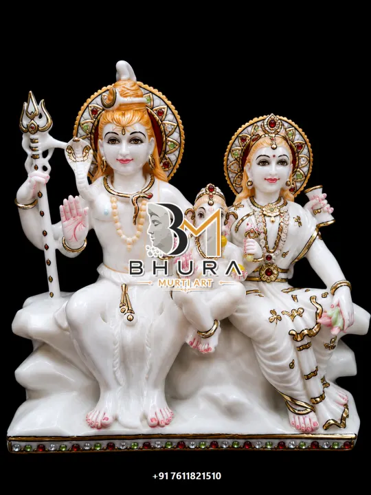 Premium Shiv Parvati Marble Statue Collection handcrafted statue