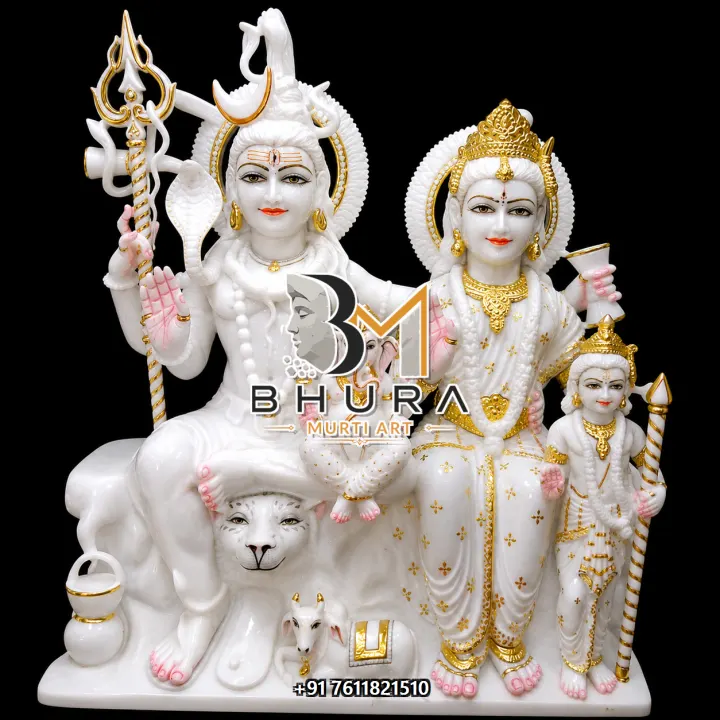 Hand-Carved Shiv Parvati Marble Statue Collection handcrafted statue