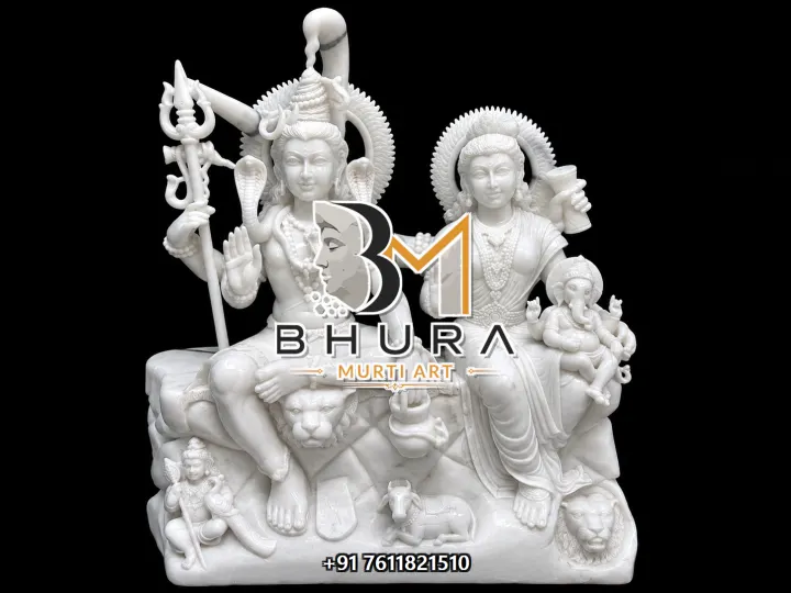 Spiritual Shiv Parvati Marble Statue Collection handcrafted statue