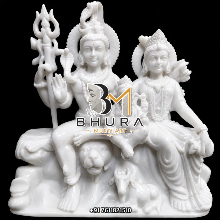 Classic Shiv Parvati Marble Statue Collection handcrafted statue