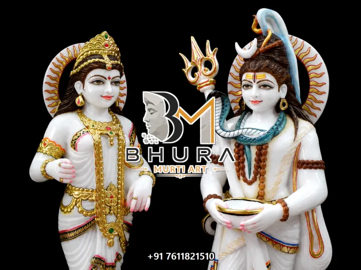 Decorative Shiv Parvati Marble Statue Collection handcrafted statue
