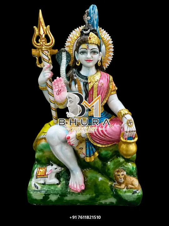 Hand-Painted Shiv Shankar Marble Statue Collection handcrafted statue