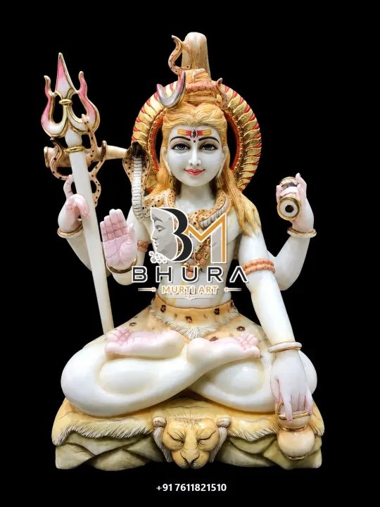Elegant Shiv Shankar Marble Statue Collection handcrafted statue