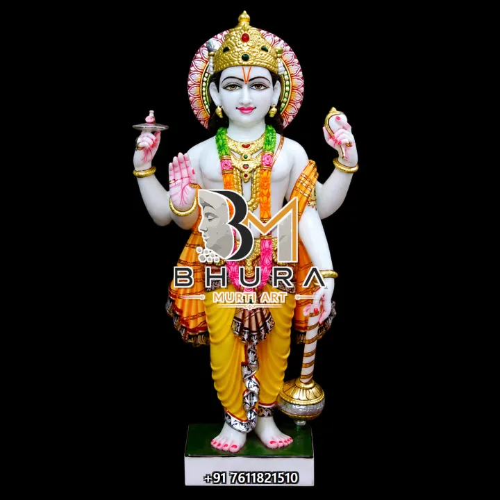 Lord Vishnu Yellow Dhoti Chakra Murti handcrafted statue