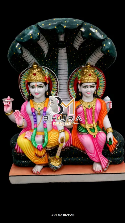 Divine Vishnu Laxmi Marble Statue Collection handcrafted statue