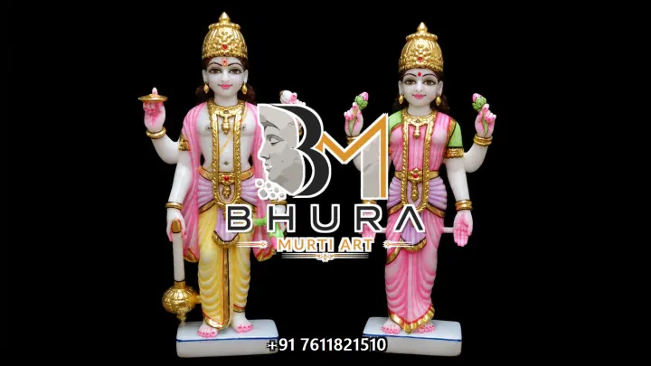 Hand-Carved Vishnu Laxmi Marble Statue Collection handcrafted statue
