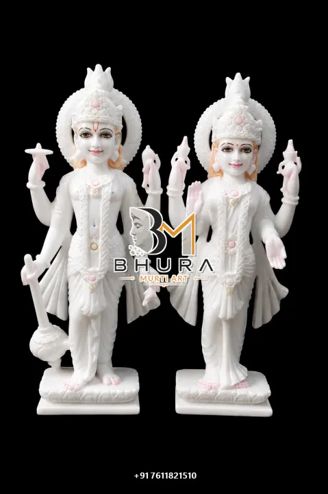 Spiritual Vishnu Laxmi Marble Statue Collection handcrafted statue