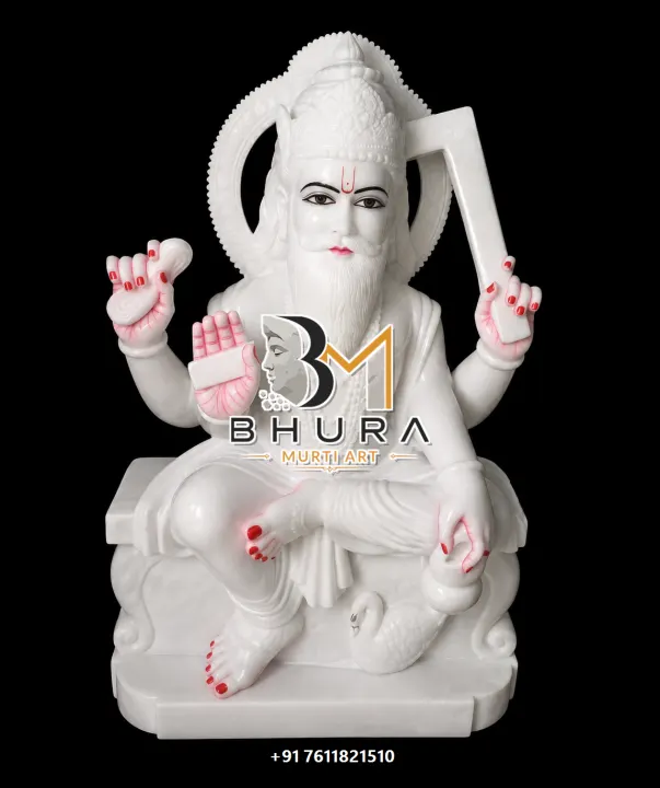 Lord Vishvakarma Natural Marble Tools Murti handcrafted statue