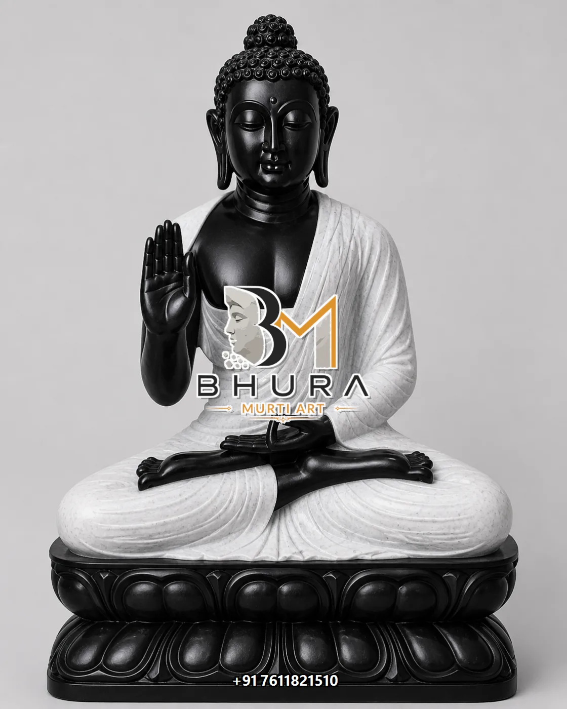 Black Stone Gautam Buddha Idol Collection - handcrafted stone design view 4