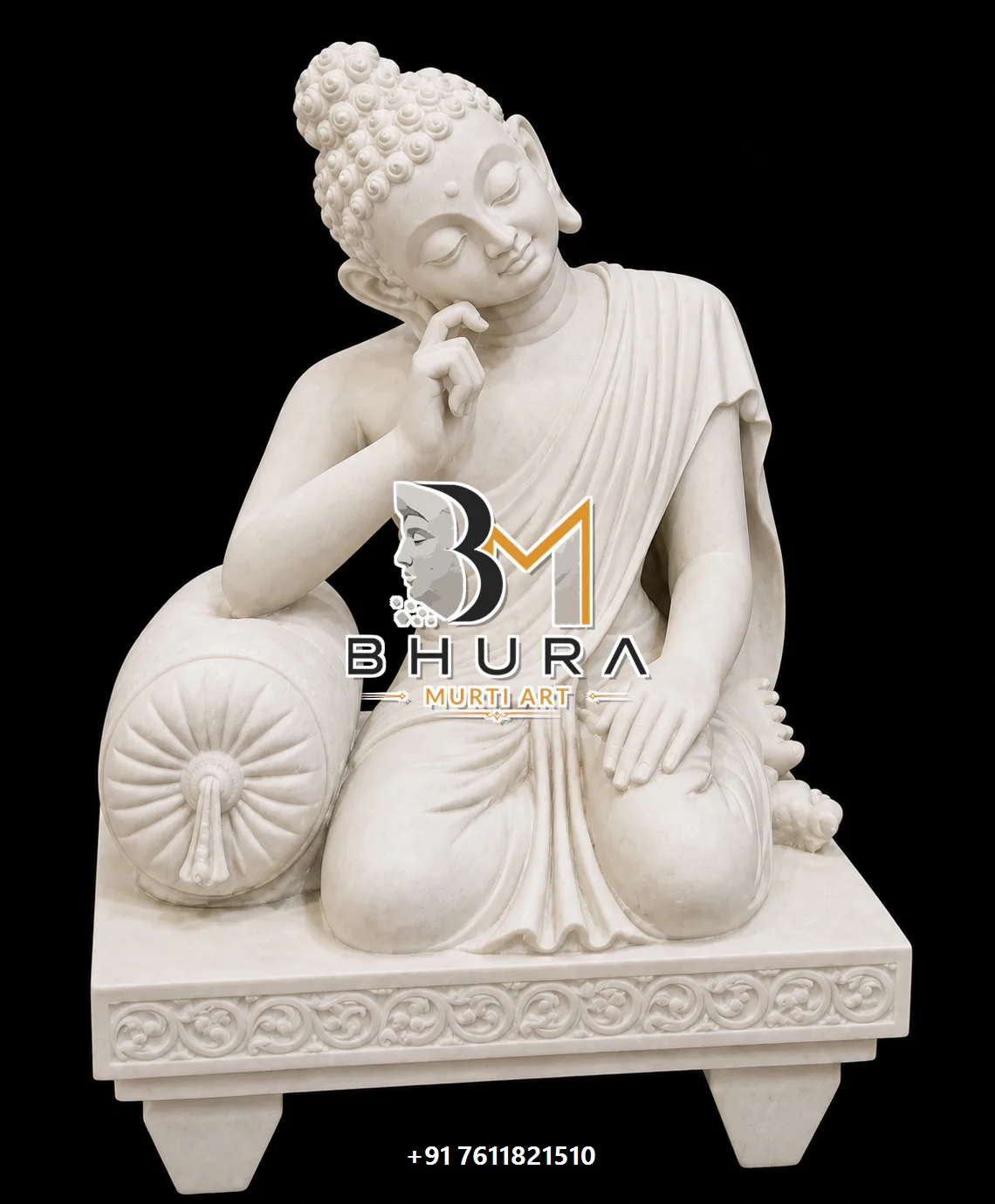 Hand-Carved Sandstone Buddha Sculpture Collection - handcrafted stone design view 2