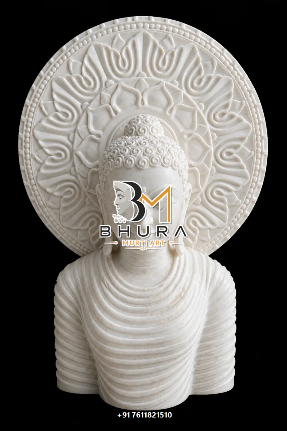 Peaceful Buddha Marble Sculpture Collection - handcrafted stone design view 2