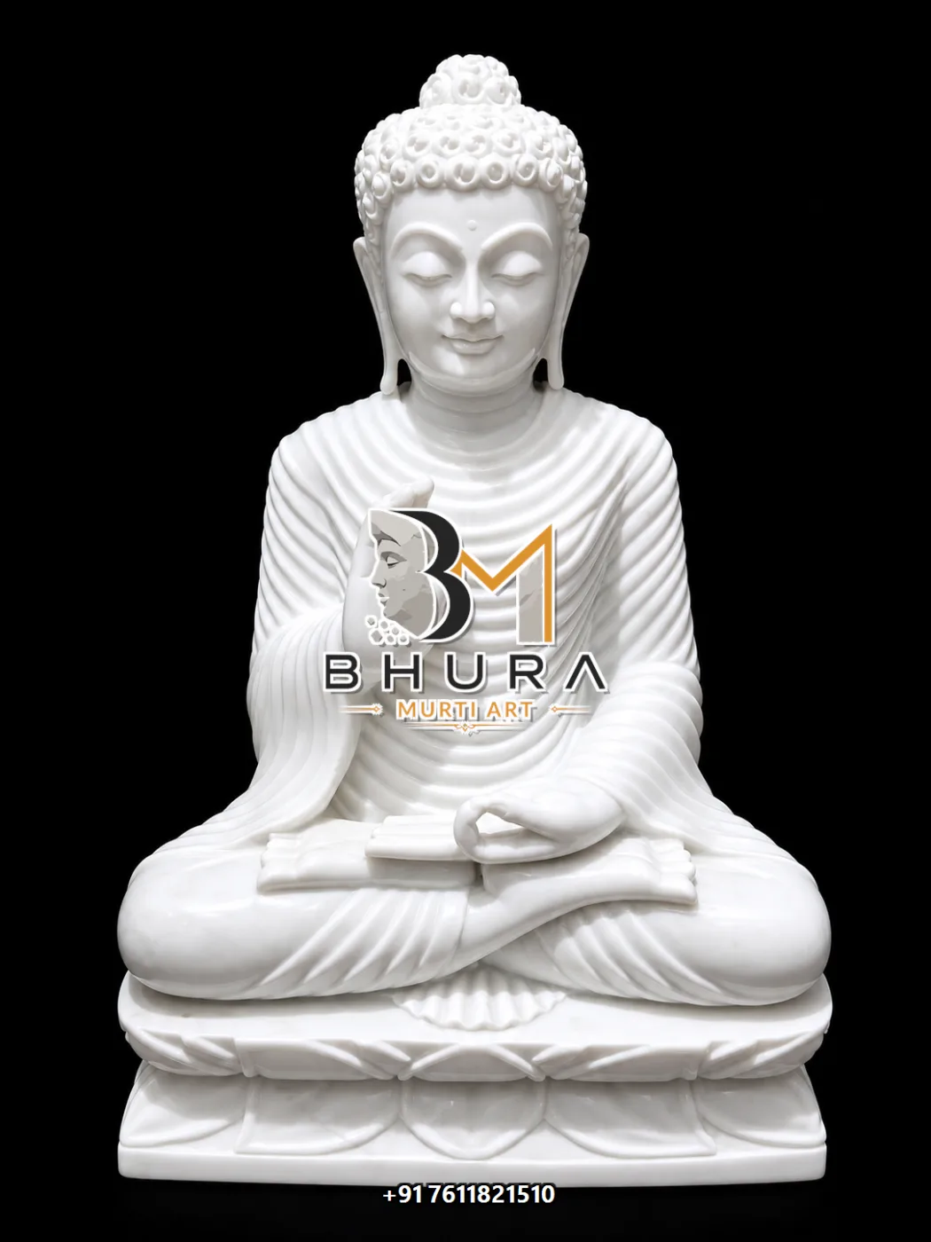 Temple-Style Buddha Marble Statue Collection - handcrafted stone design view 2
