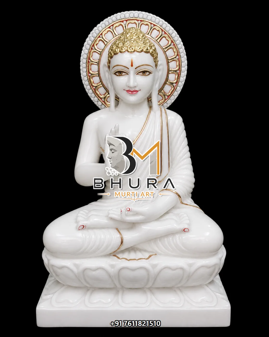 Spiritual Buddha Meditation Murti Collection - handcrafted stone design view 2