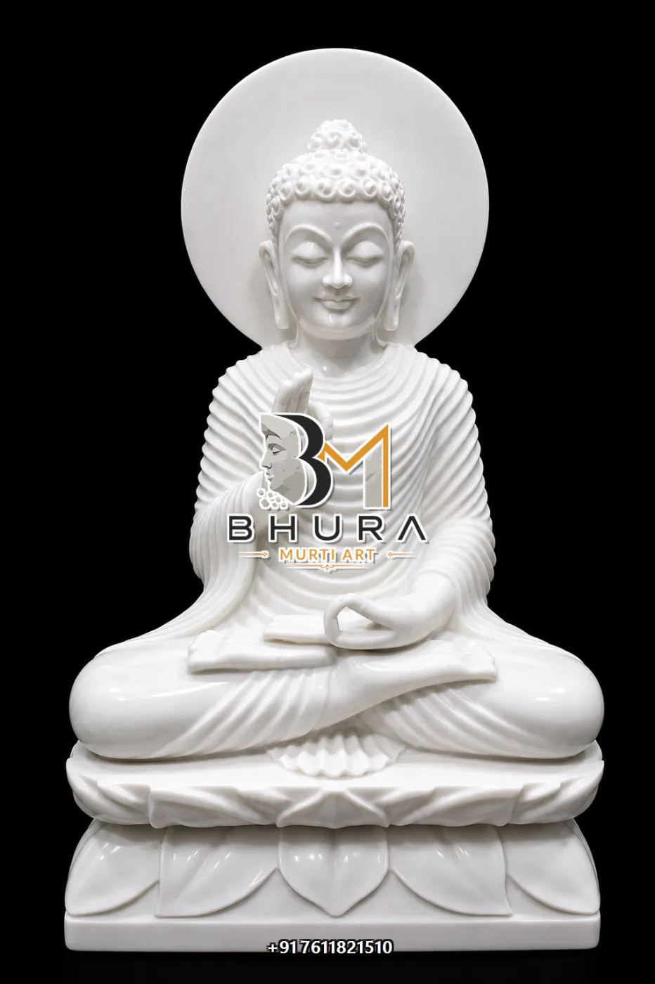 Spiritual Buddha Meditation Murti Collection - handcrafted stone design view 3