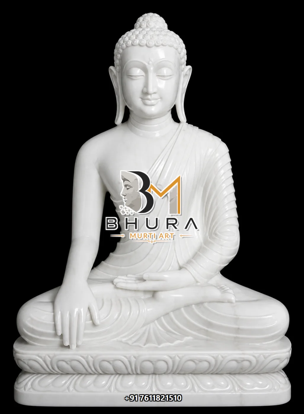 Elegant Lord Buddha Marble Sculpture Collection - handcrafted stone design view 2