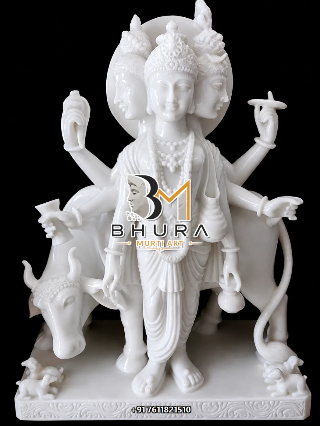 Dattatreya Shwet Makrana Cow Vahan Collection - design variant 2